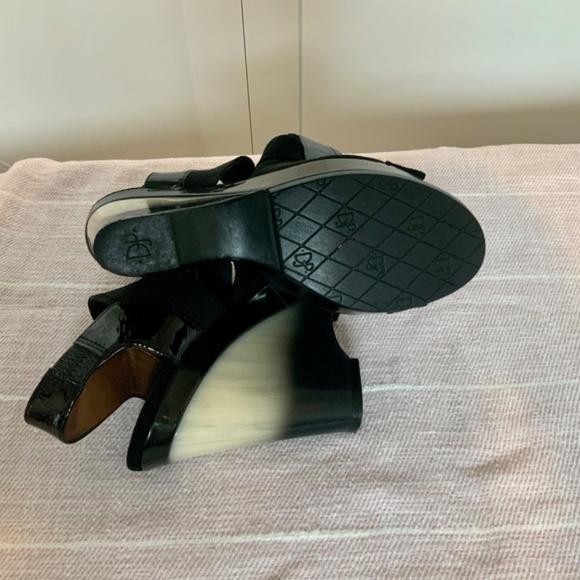 Donald J. Pliner Black Sculptural Ombré Platform Wedge Sandals Size 7.5 - Picture 8 of 11